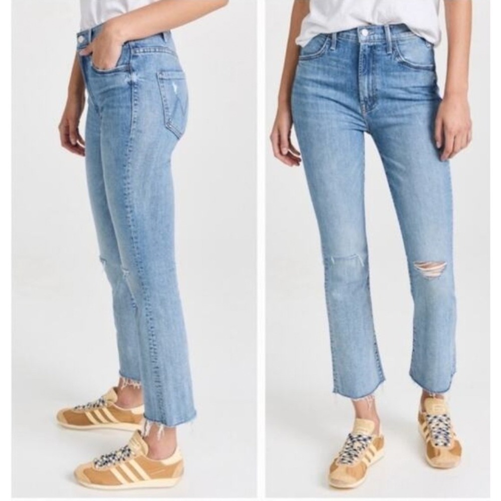 Mother Superior The Hustler‎ Ankle Fray Jeans Crashing Hard Blue 25 Distressed